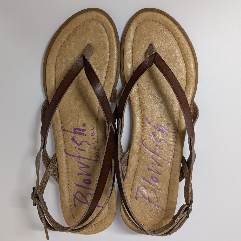 Blowfish Malibu Baker‎ Thong Slingback Sandals in Whiskey Dyecut PU